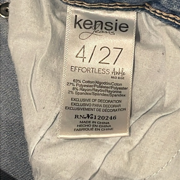 Kenzie Ankle Mid Rise Light Blue Jeans Stretch - Picture 7 of 7